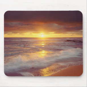 VS, Californië, San Diego. Sunset Cliffs strand Muismat