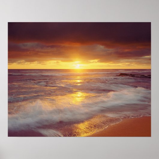 VS, Californië, San Diego. Sunset Cliffs strand Poster (Voorkant)