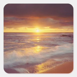 VS, Californië, San Diego. Sunset Cliffs strand Vierkante Sticker
