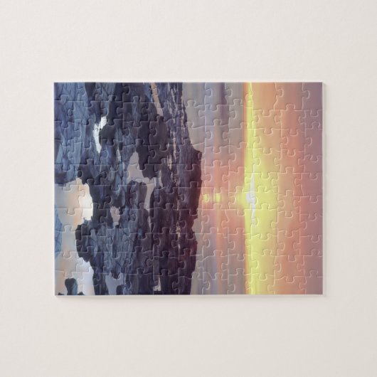 VS, Californië, San Diego. Sunset Cliffs tide Legpuzzel (Horizontaal)