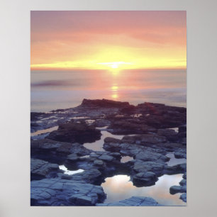 VS, Californië, San Diego. Sunset Cliffs tide Poster