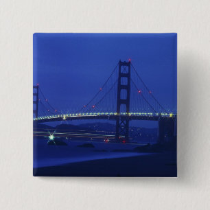 VS, Californië, San Francisco. Golden Gate 2 Vierkante Button 5,1 Cm