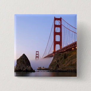VS, Californië, San Francisco. Golden Gate 3 Vierkante Button 5,1 Cm