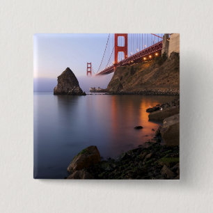 VS, Californië, San Francisco. Golden Gate Vierkante Button 5,1 Cm