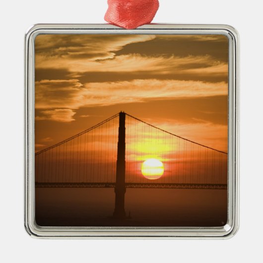 VS. Californië. San Francisco. Sun-instelling Metalen Ornament (Voorkant)