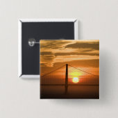 VS. Californië. San Francisco. Sun-instelling Vierkante Button 5,1 Cm (Voorkant /achterkant)