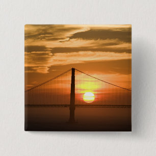 VS. Californië. San Francisco. Zonsondergang Vierkante Button 5,1 Cm