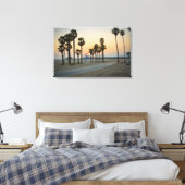 VS, Californië, Santa Monica Pier op zonsondergang Canvas Afdruk (Insitu (Slaapkamer))