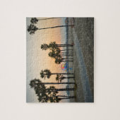 VS, Californië, Santa Monica Pier op zonsondergang Legpuzzel (Verticaal)