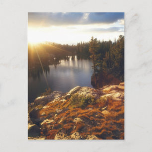 VS, Californië, Sierra Nevada-gebergte. Zonsonderg Briefkaart