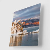 VS, Californië, Sunrise bij Mono Lake Vierkante Klok (Hoek)