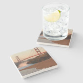 VS, Californië. Uitzicht Golden Gate Bridge Stenen Onderzetter (Zijkant)