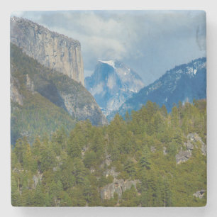 VS, Californië. Uitzicht op Half Dome in Yosemite Stenen Onderzetter