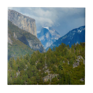 VS, Californië. Uitzicht op Half Dome in Yosemite Tegeltje