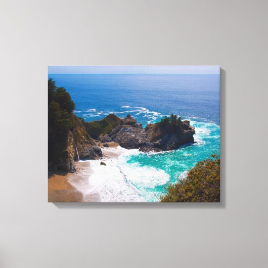 VS, Californië. Uitzicht op Mcway Falls Canvas Afdruk (Voorkant)