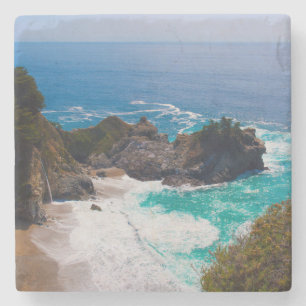VS, Californië. Uitzicht op Mcway Falls Stenen Onderzetter