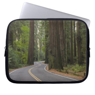 VS, Californië, weg door het bos van sequoia Laptop Sleeve
