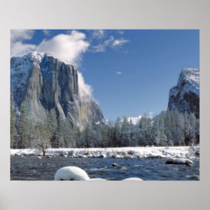 VS, Californië, Yosemite NP. De Merced rivier, Poster