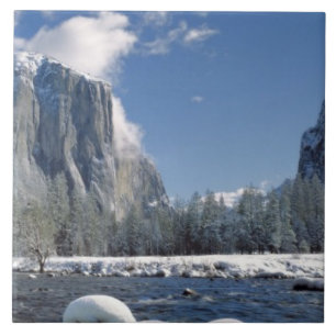 VS, Californië, Yosemite NP. De Merced rivier, Tegeltje