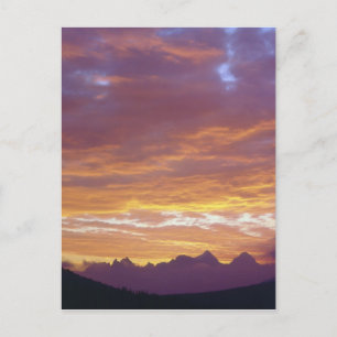 VS, Californië, Zonsondergang over de Sierra Nevad Briefkaart