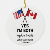 VS Canada dubbele nationaliteit op maat Keramisch Ornament (Voorkant)