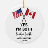 VS Canada dubbele nationaliteit op maat Keramisch Ornament (Achterkant)