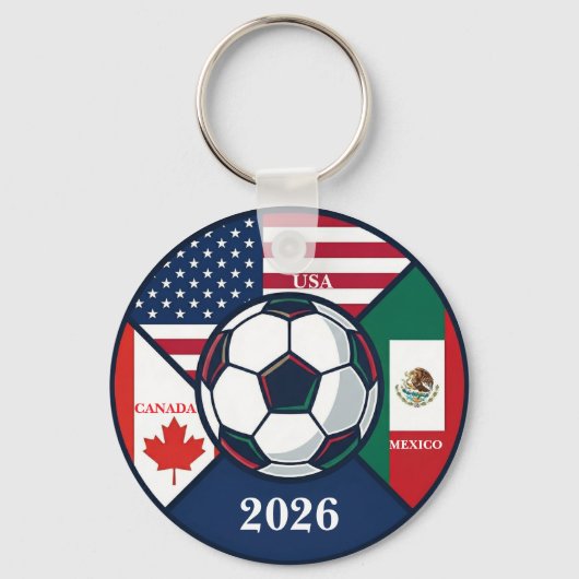 VS Canada Mexico Voetbal 2026 Sleutelhanger (Voorkant)
