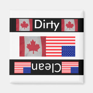 VS Canada vlaggen vuile, schone vaatwasmachine mag Magneet