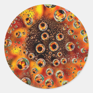 VS, Colorado, Lafayette. Waterbellen op glas 1 Ronde Sticker