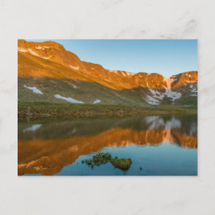 VS, Colorado, Mt. Evans. Summit Lake-weerkaatsing Briefkaart
