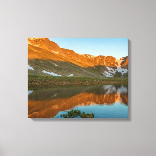 VS, Colorado, Mt. Evans. Summit Lake-weerkaatsing Canvas Afdruk (Voorkant)