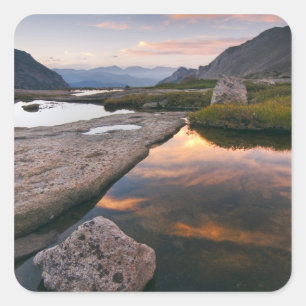 VS, Colorado, Rocky Mountain NP. Zonsopgang in Vierkante Sticker