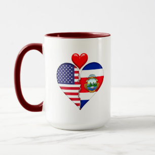 VS Costa Rica Hart vlaggen Hispanic Erfgoed Mok