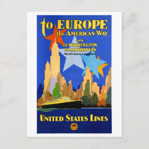 VS cruise Lines Vintage Poster teruggezet Briefkaart