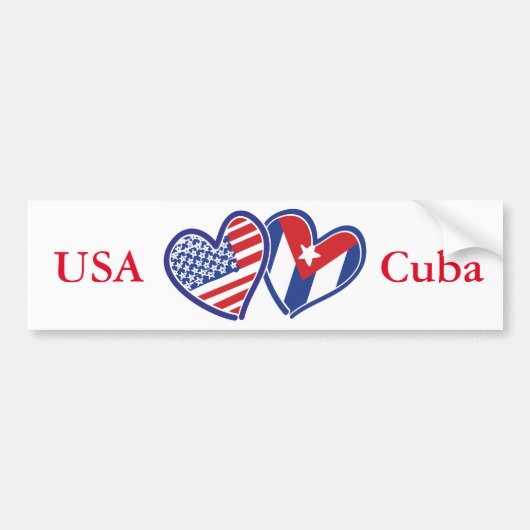 VS Cuba Liefde Harten Bumpersticker (Voorkant)