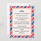 VS de belofte van de allegiantie rode blauwAmerika Briefkaart (Voorkant / Achterkant)