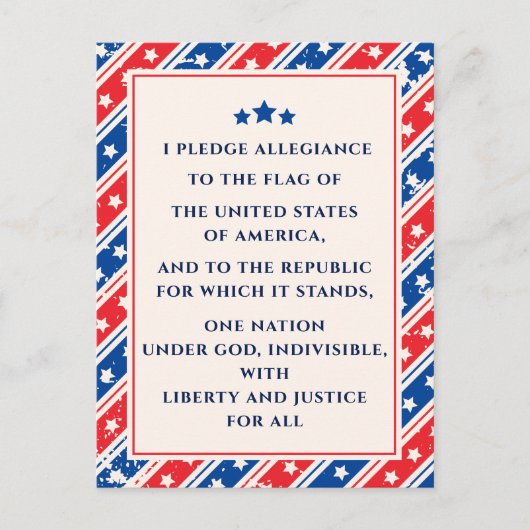 VS de belofte van de allegiantie rode blauwAmerika Briefkaart (Voorkant)