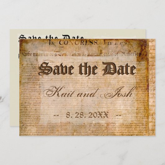 VS Declaration Independence Amazing Parchment Kaart (Voorkant / Achterkant)