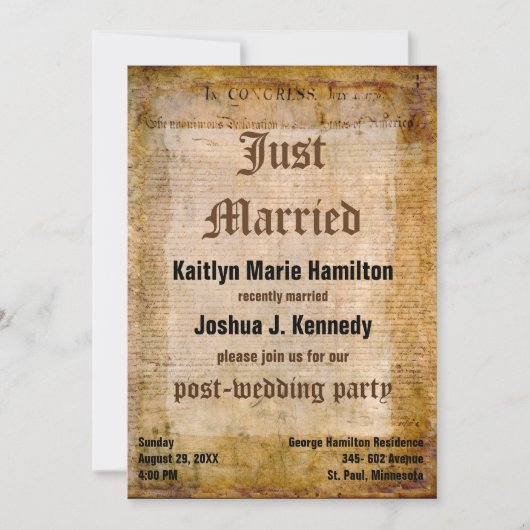 VS Declaration Independence Amazing Parchment Kaart (Voorkant)