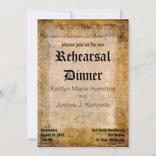 VS Declaration Independence Amazing Parchment Kaart (Voorkant)