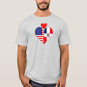 VS Dominicaanse Republiek Hart vlaggen Hispanic T-shirt