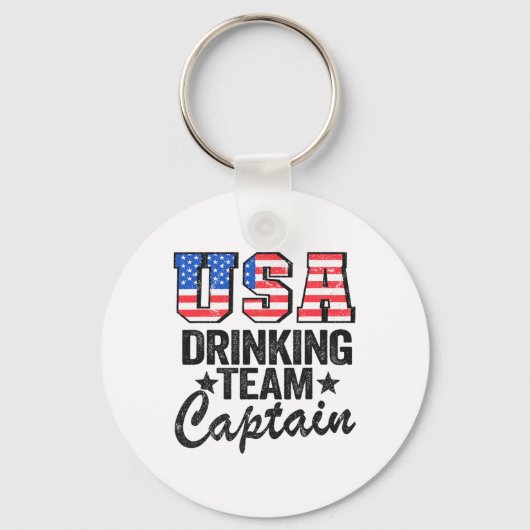 VS Drink team kapitein Amerikaanse vlag 4e jul Sleutelhanger (Voorkant)