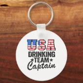 VS Drink team kapitein Amerikaanse vlag 4e jul Sleutelhanger (Voorkant)