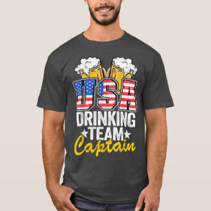 VS Drink team kapitein Amerikaanse vlag 4e jul T-shirt