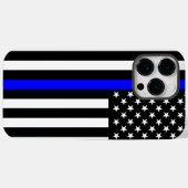 VS dunne blauwe lijn Case-Mate iPhone Case (Achterkant (horizontaal))