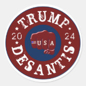 VS Eerste Tattoo Trump DeSantis 2024 Ronde Sticker (Voorkant)