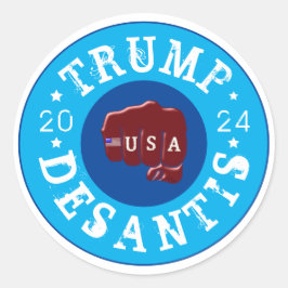 VS Eerste Tattoo Trump DeSantis 2024 Ronde Sticker