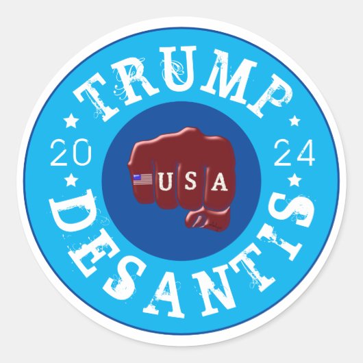 VS Eerste Tattoo Trump DeSantis 2024 Ronde Sticker (Voorkant)