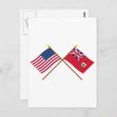 VS en Bermuda Crossed Flags Briefkaart (Voorkant / Achterkant)