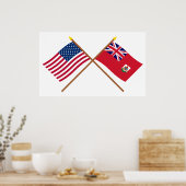 VS en Bermuda Crossed Flags Poster (Keuken)